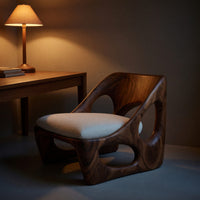 Solid Wood Chair Natural Accent Living Room, view 9