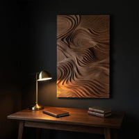 Layered Ridge Lines in Oak, a Carved Wall Panel, view 9 — view 9