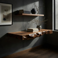 Riverform Wall Desk, Carved from a Single Wood Slab, view 9