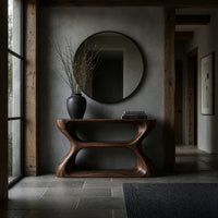 Waisted Hourglass Console Table in Solid Walnut, view 9