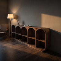 Minimalist Sculptural Tv Stand For Media Room Interior, view 9