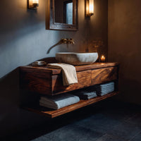 Solid Wood Bathroom Vanity Wall Mounted, view 9