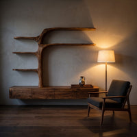 Handcrafted Tv Cabinet With Multi Branch Shelves For Living Room, view 9