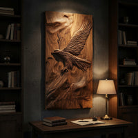 Live-Edge Eagle Wall Panel, Made to Order in Solid Wood, view 9 — view 9