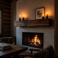 Solid Wood Floating Fireplace Mantel Shelf Cozy Living Room, view 9