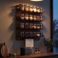 Solid Wood Spice Rack Mid Century Handmade Storage Kitchen, view 9