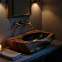 Solid Wood Sink Vanity Mid Century Solid Bathroom Furniture, view 9