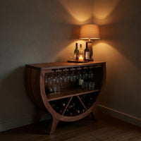 Solid Wood Bar Cabinet Wine With Bottle Storage Home, view 9