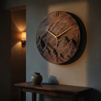 Solid Wood Clock Rustic Landscape Wall Living Room, view 9