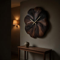 Solid Wood Clock Floral Wall Decor Living Room, view 9
