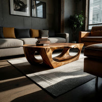 Carved Arch Coffee Table in One Continuous Slab Form, view 9
