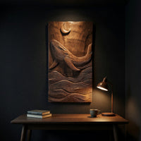 Grain of a Single Walnut Log, Carved as a Whale Wall Panel, view 9 — view 9