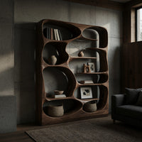 Cell Pod Bookshelf with Carved Organic Openings, view 9