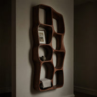 Solid Wood Wall Mounted Shelf Sculptural Living Room, view 9