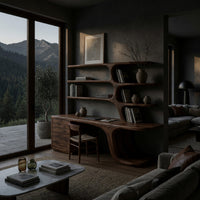 Driftform Desk, Hand-Shaped from Solid Walnut Planks, view 9