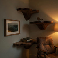 Solid Wood Mushroom Shelf Handcrafted Live Edge, view 9