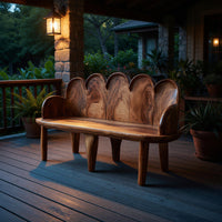 Solid Wood Outdoor Garden Bench Natural Live Edge Entryway Home Entry, view 9