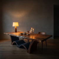 Artistic Wave Leg Wood Dining Table For Designer Dining Room, view 9