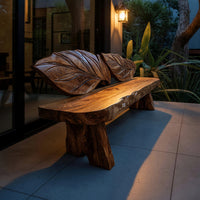 Solid Wood Outdoor Garden Bench Live Edge Solid Entryway, view 9