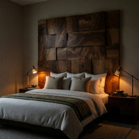 Solid Wood Headboard Mosaic Luxury Tropical Bedroom, view 9