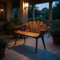 Solid Wood Outdoor Garden Bench Live Edge Entryway Home, view 9