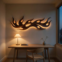 Rising Plume Walnut Wall Sculpture with Layered Tips, view 9 — view 9