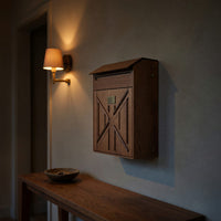 Solid Wood Mailbox Post Farmhouse Sculpture Outdoor Rustic, view 9