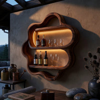 Solid Wood Wine Rack Minimalist Display Shelf Kitchen Dining, view 9