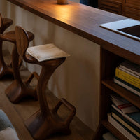 Solid Wood Bar Stool Sculptural Organic Kitchen Interiors, view 9