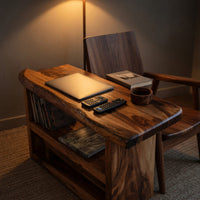 Solid Wood Sofa Arm Table Farmhouse Live Edge Armrest, view 9
