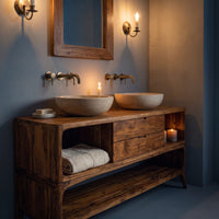Solid Wood Bathroom Vanity Luxury Two Tier Design, view 9