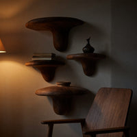 Solid Wood Mushroom Shelf Farmhouse Handcrafted Solid Home, view 9