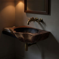 Solid Wood Sink Vanity Wall Mounted Bathroom Floating Bathroom, view 9