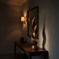 Solid Wood Sculpture Wall Art Handcrafted Organic Contemporary Landscape Office, view 9