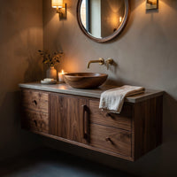 Solid Wood Bathroom Vanity Mid Century Floating Luxury, view 9