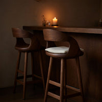 Solid Wood Bar Stool With Curved Backrest Kitchen, view 9