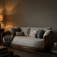Solid Wood Sofa With Flowing Rounded Edges Home, view 9
