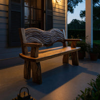Solid Wood Outdoor Garden Bench Solid Entryway Minimalist Home, view 9