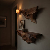 Solid Wood Natural Wood Floating Shelves Live Edge Shelf Living Room, view 9