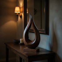 Solid Wood Sculpture Wall Art Handcrafted Solid Abstract Decor Contemporary Interiors, view 9