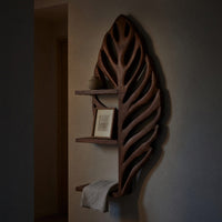 Solid Wood Wall Mounted Shelf Mid Century Display Living Room, view 9