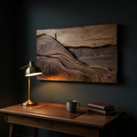 Chisel-Cut Ridgeline Wall Relief, Walnut and Sapwood, view 9 — view 9