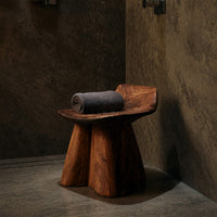Solid Wood Teak Shower Bench Farmhouse Stool Rustic Bathroom Interiors, view 9