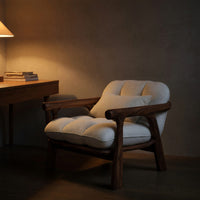 Solid Wood Chair Minimalist Accent Without Cushion Living, view 9