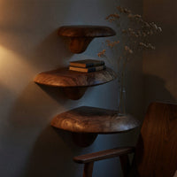 Solid Wood Mushroom Shelf Farmhouse Solid Bedroom Decor, view 9