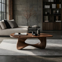 Sculpted Figure-Eight Coffee Table in Solid Hardwood, view 9