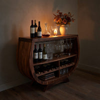 Solid Wood Bar Cabinet Wine With Wine Rack Dining Area, view 9