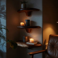 Solid Wood Mushroom Shelf Live Edge Elegant, view 9