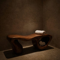 Solid Wood Teak Shower Bench Wave Carved Double Storage Bathroom, view 9