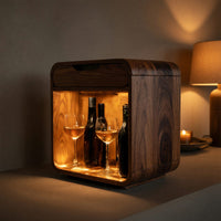 Solid Wood Bar Cabinet Wine With Drawer Kitchen Dining Room, view 9